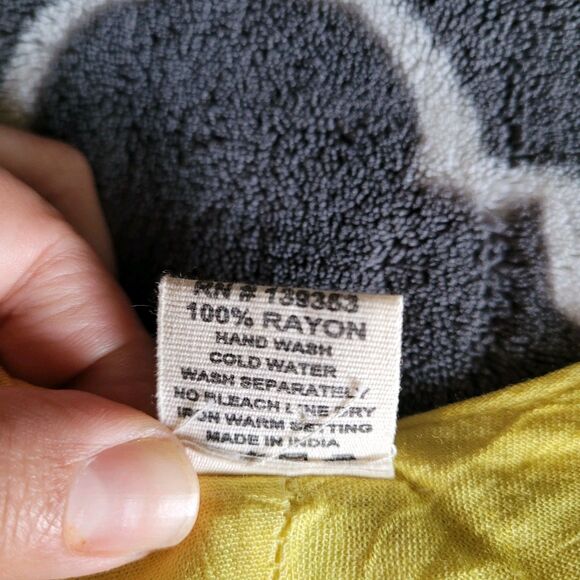 SEVEN ISLANDS Maxi Dress One size Yellow Boho Floral Beach Summer Resort Artsy - Picture 3 of 7